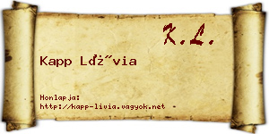 Kapp Lívia névjegykártya