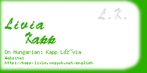 livia kapp business card